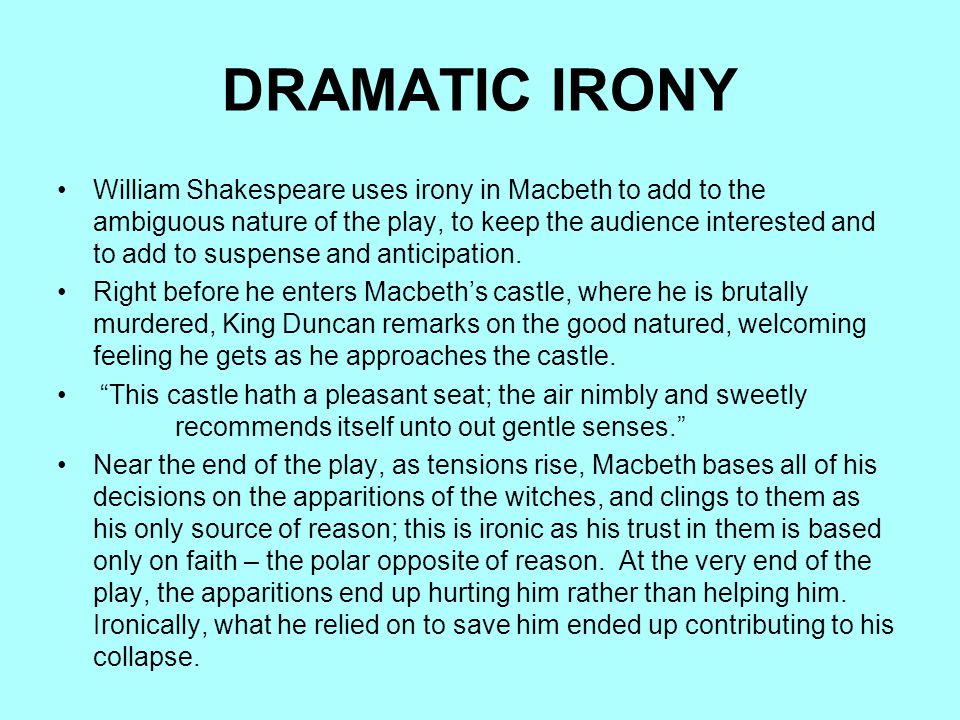 Irony In Macbeth